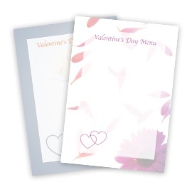 Valentine's Day menu cards Valentine's Day menu cards
